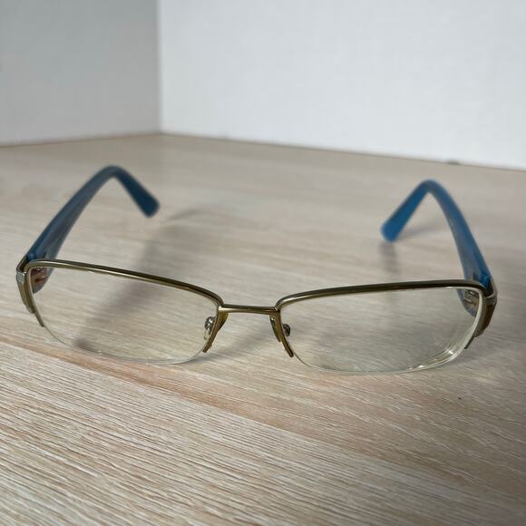 Gucci GG2870 IQ4 Eyeglasses Brown Blue Half Rim Frames 55-16-135 Excellent Cond - Picture 2 of 8